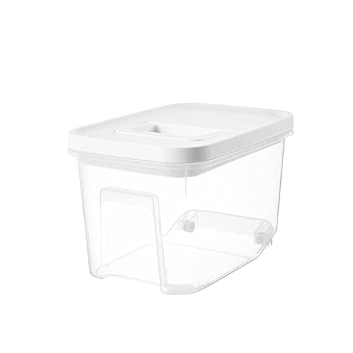 Airtight Pet Food Storage Containers with Wheels & Lid - Small Size for Dog, Cat, Fish Food, Flour, Cereal & Rice | Includes Measuring Cup | Ideal for Kitchen Pantry Organization & Pet Food Storage