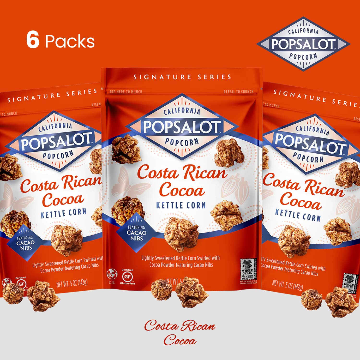 Gourmet Popcorn Variety Pack - 6 Flavors Including Costa Rican Cocoa | Oven-Baked, Gluten-Free, Air & Oil-Popped Snacks | Healthy Movie Night, Party & Office Treats | Popsalot Premium Popcorn