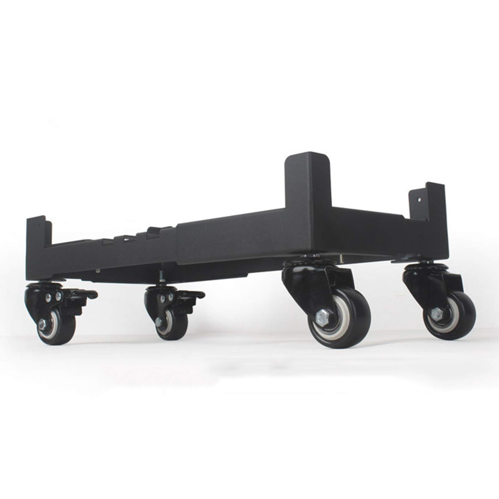TOMYEUS Adjustable Metal CPU Stand with Locking Casters - Black Computer Tower Holder for Desktop PC Case (Medium Size) | Perfect for Office, Gaming Setup & Home Workspace Organization