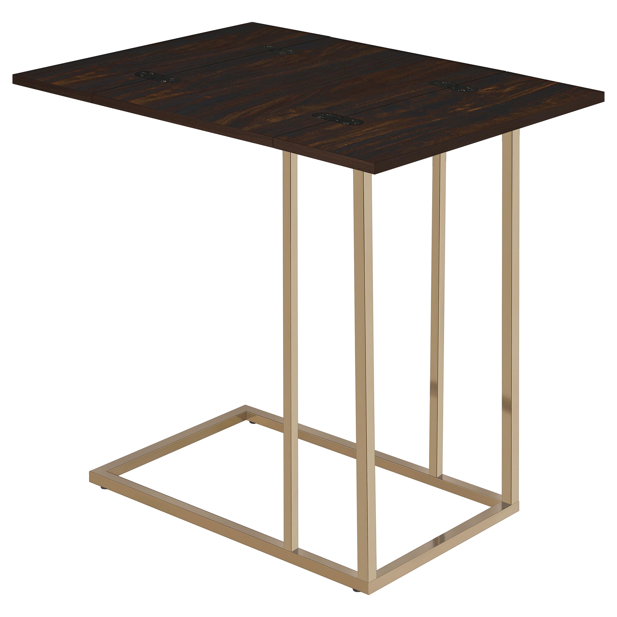 Expandable Rotating Top Snack Table - Coaster Home Furnishings Chestnut End Table for Living Room, Bedroom & Small Spaces
