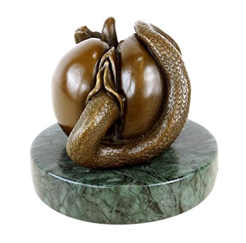 Bronze Erotic Sculpture - The Forbidden Fruit Vagina Apple Figurine by Milo | Signed Art Collectible | Home Decor & Conversation Piece for Modern Interiors