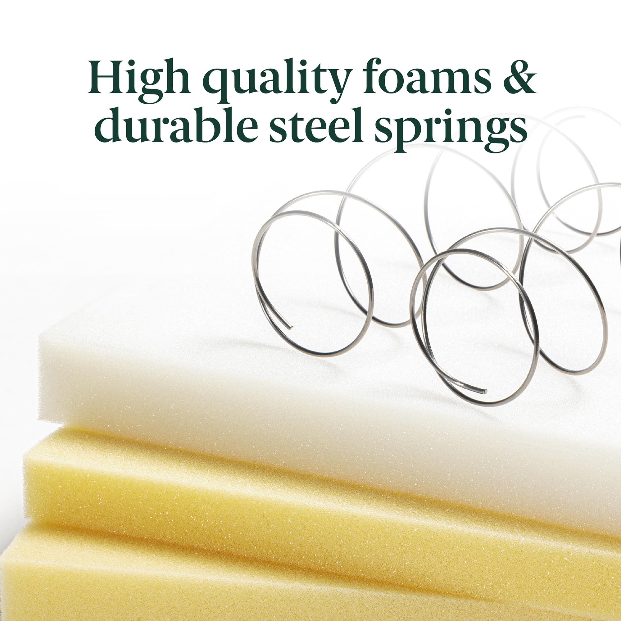 ZINUS 8 Inch Spring Sensation Hybrid Mattress - Queen Size, Fiberglass Free, Medium Firm Support, CertiPUR-US Certified Foam & Fabric, Mattress in a Box - Perfect for Bedrooms, Guest Rooms & Small Spaces