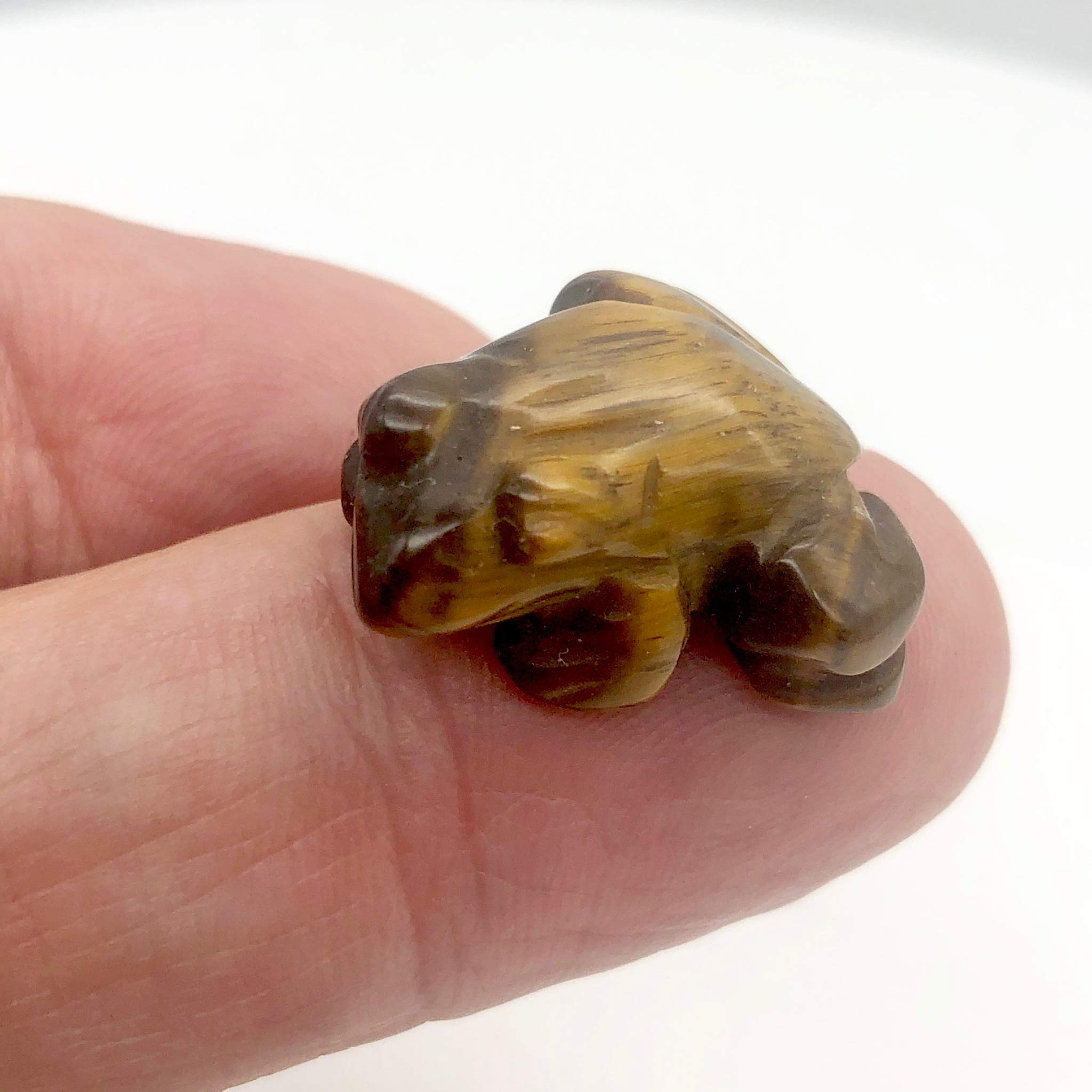 Hand Carved Tigereye Frog Beads for Jewelry Making - Prosperity 2 | Natural Stone Beads for DIY Bracelets, Necklaces & Spiritual Crafts