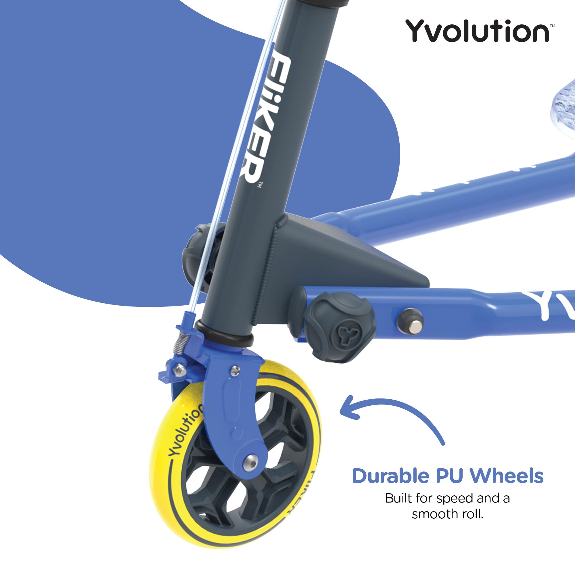 Yvolution Fliker A3 Drift Scooter - 3 Wheel Wiggle Scooter for Kids Ages 7+, Foldable Design with Handbrake & Caster Wheels, Supports Up to 175lbs - Perfect for Outdoor Fun, Commuting & Neighborhood Rides for Boys & Girls