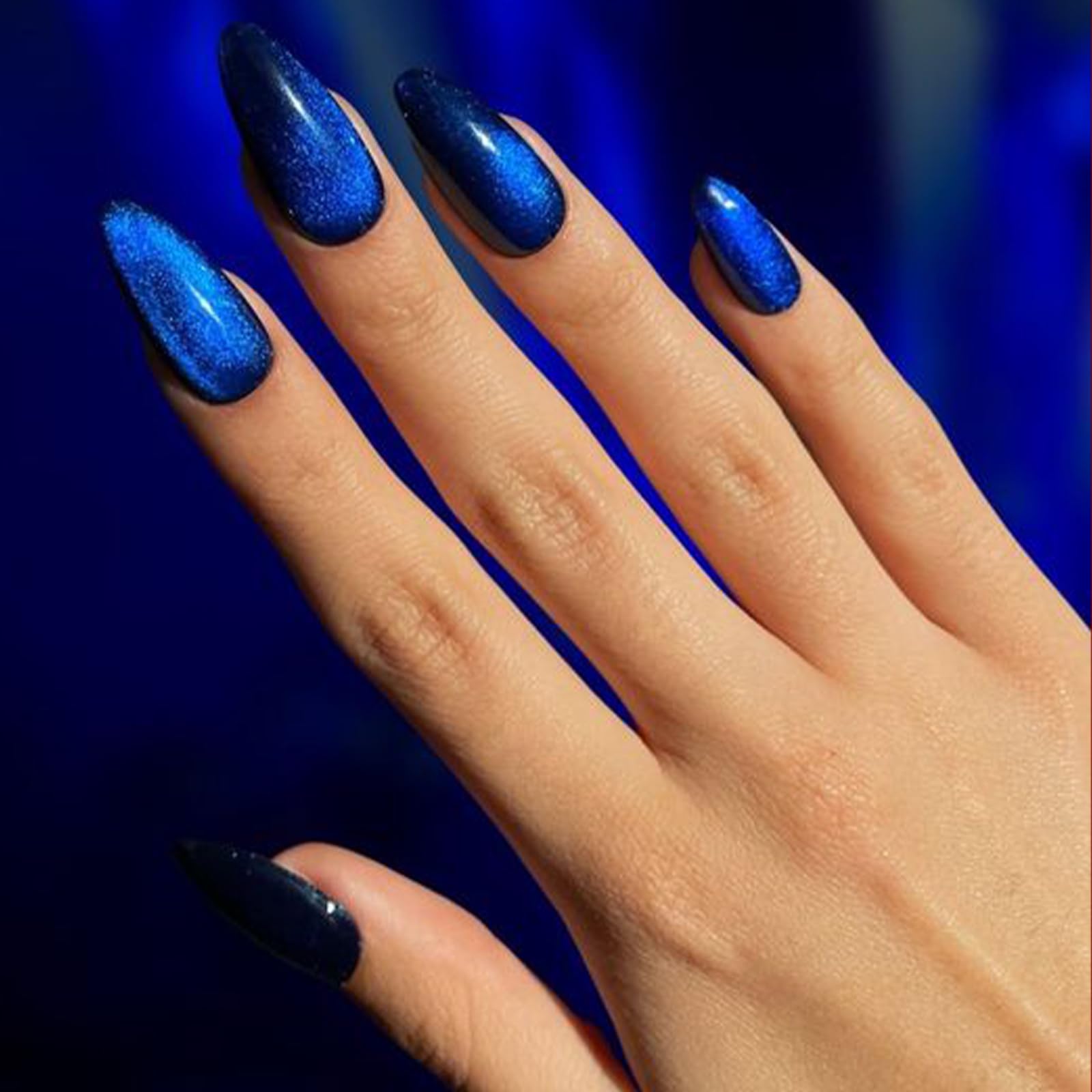 Cat Eye Gel Nail Polish - UV/LED Crimson Summer Gel Lacquer (Dark Blue, 10ML/0.35 Fl Oz) with Magnet Stick for DIY Nail Art | Long-Lasting Vibrant Colors | Perfect for Parties, Weddings & Special Occasions