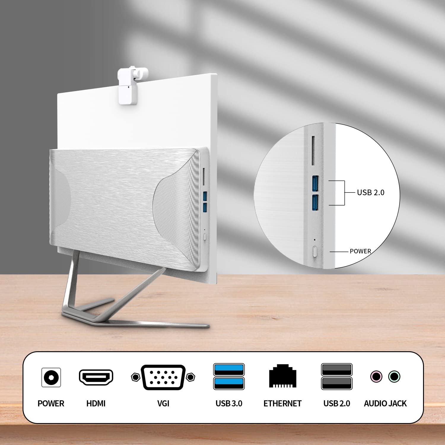 24-inch All-in-One Desktop Computer with Quad-Core i5 Processor, 16GB RAM, 512GB SSD, Wired Keyboard & Mouse, RGB Speaker & Webcam - White | Perfect for Home Office, Gaming & Remote Work