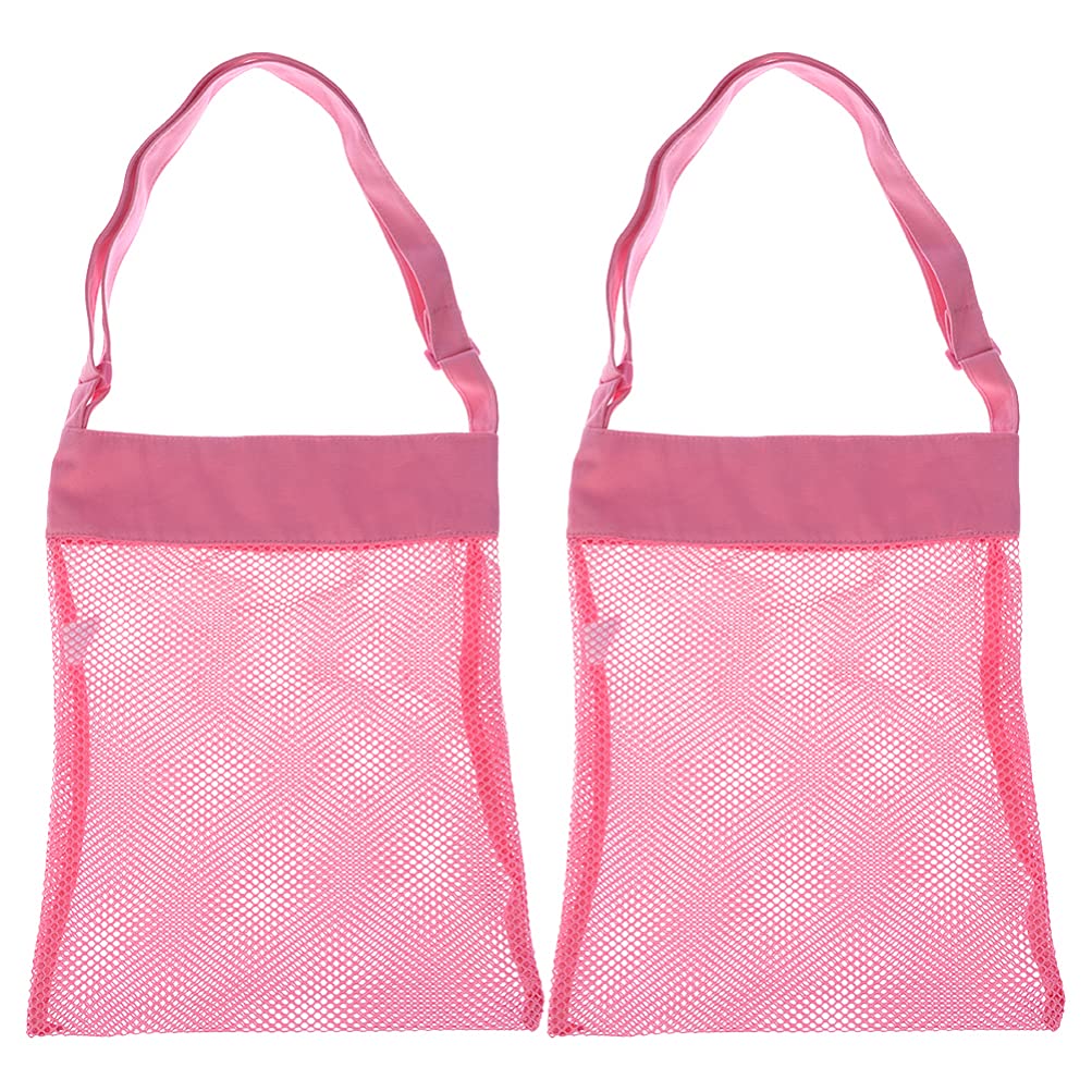 TOYANDONA 2-Pack Mesh Beach Bags - Breathable Shell Design Tote with Carrying Straps for Beach Toys, Travel Storage, Fruits & Vegetables | Perfect for Pool Parties, Vacation Essentials & Kids Outdoor Activities