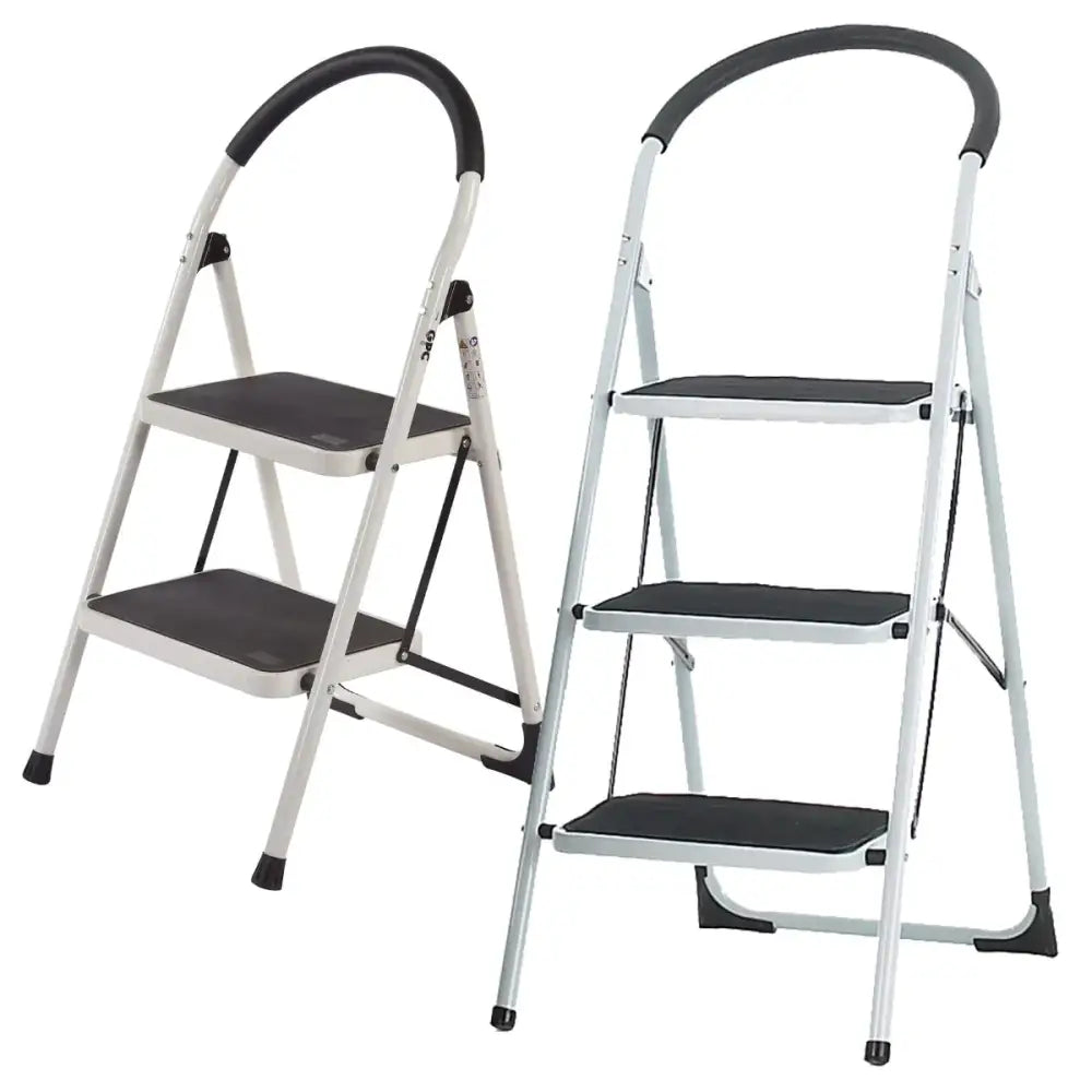 Lightweight Folding Step Stool with Non-Slip Soft Grip Handle - Perfect for Home, Kitchen, Garage, and Office Use