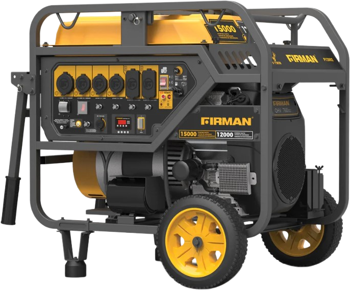 Firman P12002 12000W/15000W 50 Amp Electric Start Gas Generator with CO Alert - Portable Power for Home Backup, Camping & Outdoor Events