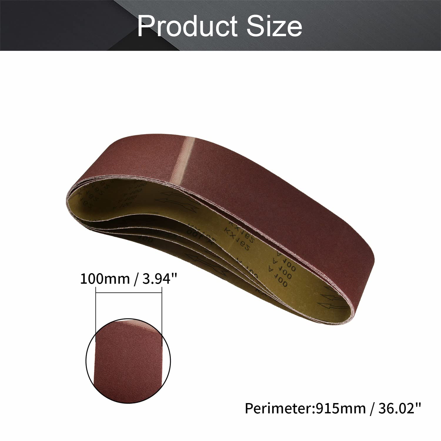 Utoolmart 3.9x36 Inch 100 Grit Aluminum Oxide Sanding Belts - 4 Pack for Wood Finishing, Metal Polishing & Drywall Sanding | Compatible with Portable Belt Sanders & Sharpening Tools | Durable Abrasive Paper for DIY Projects & Professional Use