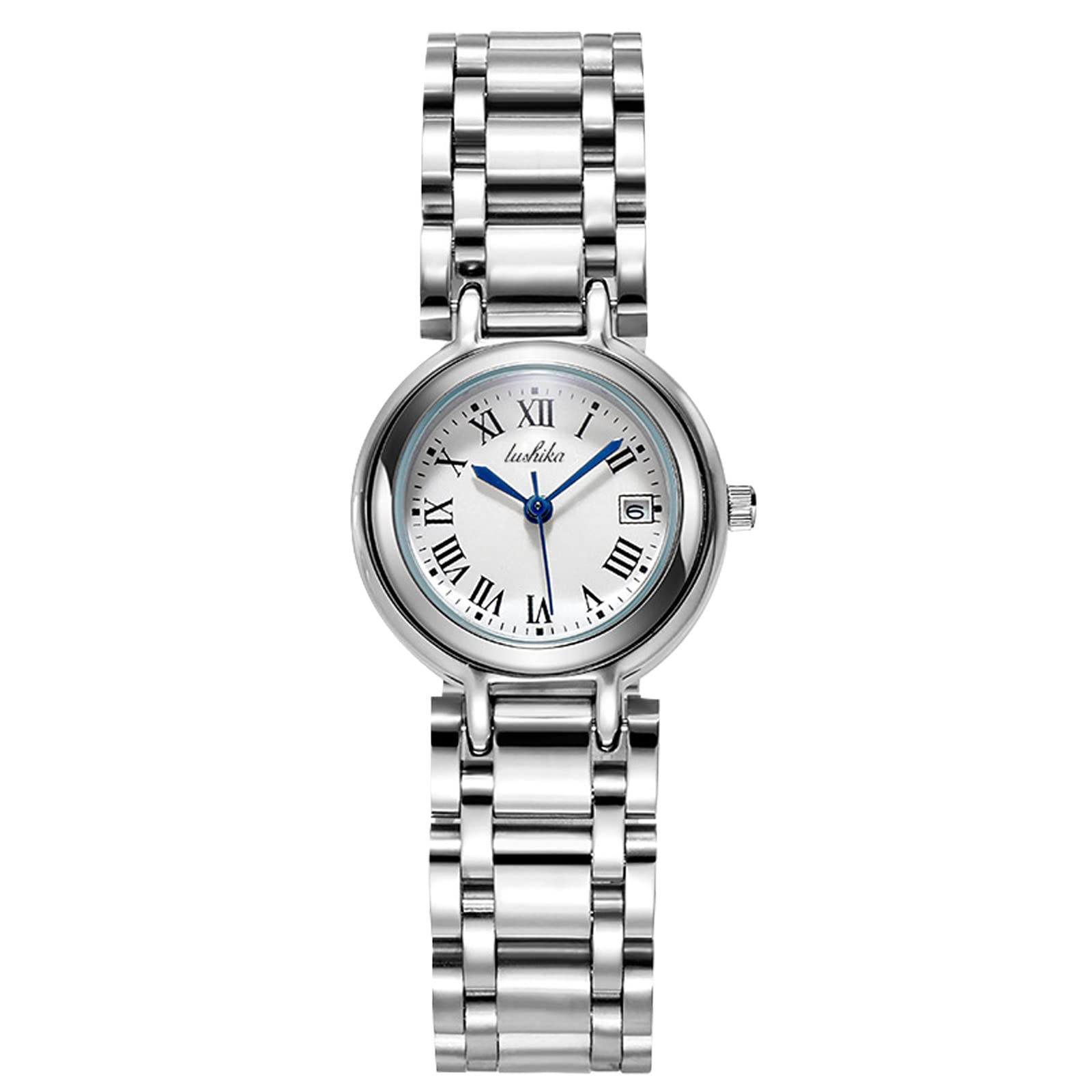 RORIOS Women's Waterproof Analog Quartz Watch with Stainless Steel Band - Classic Date & Moon Phase Ladies Wristwatch for Work, Party & Everyday Wear