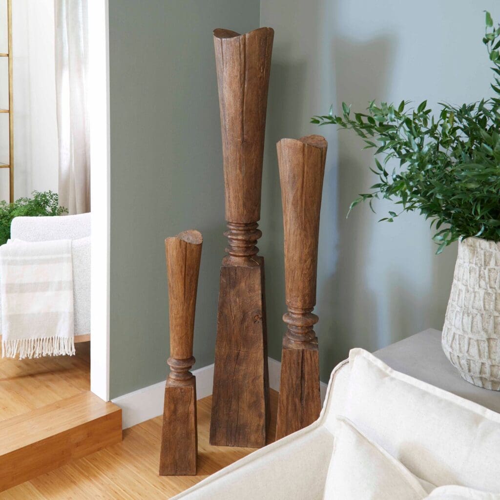 Cyan Design 11292 Balance Sculpture in Pecan Finish - Medium Size Home Decor for Living Room, Office & Meditation Space