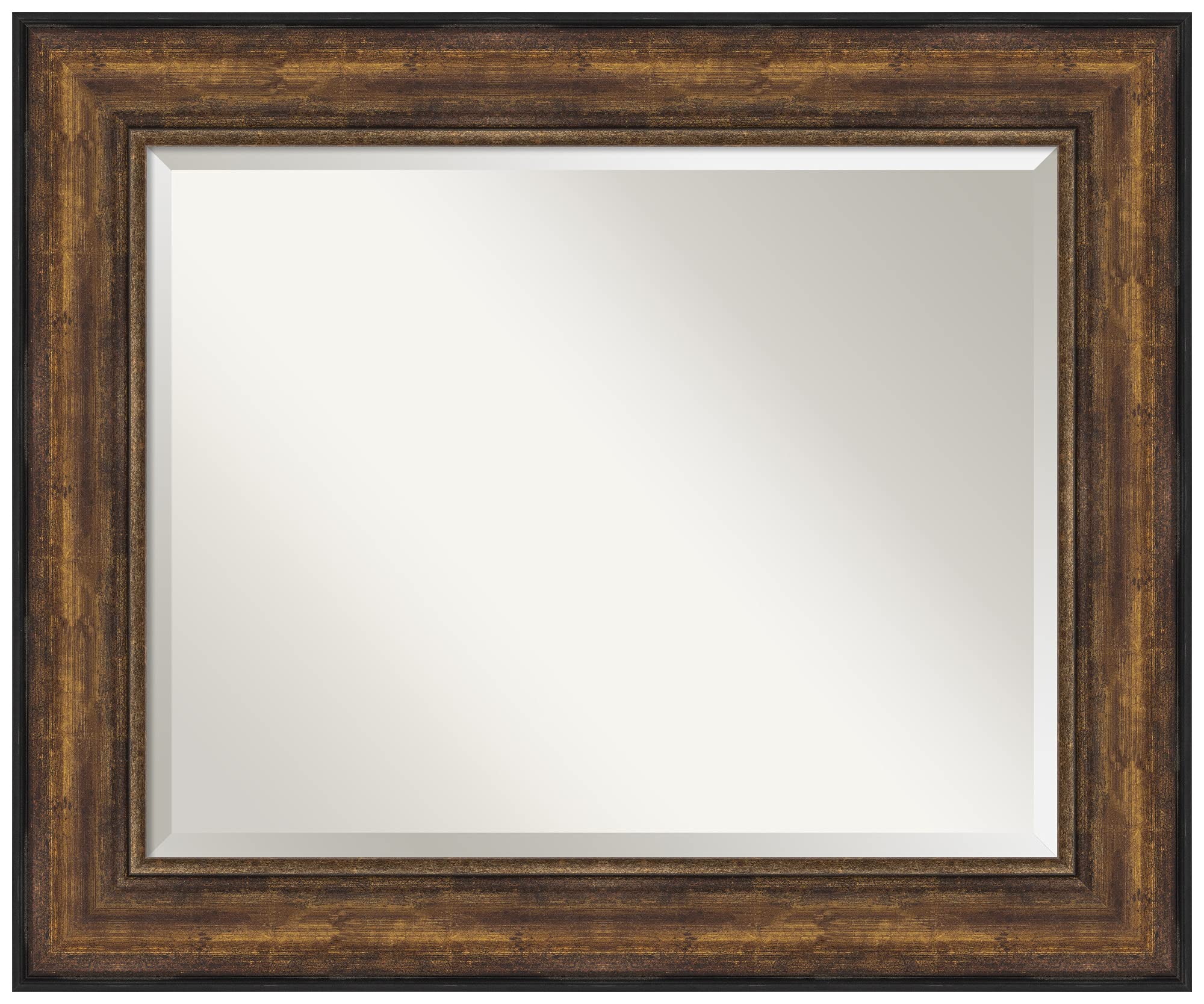 Amanti Art 30x36 Inch Bronze Wall Mirror - Large Traditional Framed Rectangle Bathroom & Living Room Decor with Beveled Edge - Hangs Horizontally or Vertically - Perfect for Bedroom, Entryway, and Ballroom Wall Decor