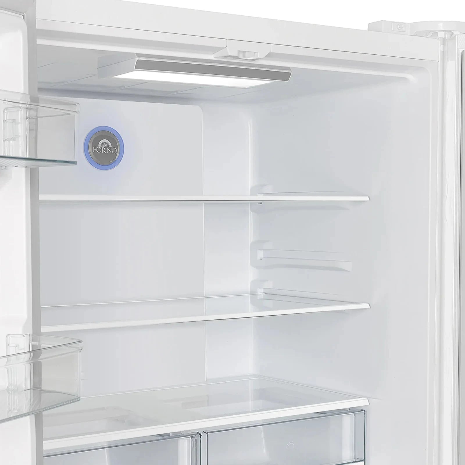Forno Espresso Moena 36 Inch French Door Refrigerator - 18.2 cu.ft Stainless Steel Smart Fridge with Antique Brass Handles, Energy Star Certified - Perfect for Modern Kitchens & Open-Concept Living Spaces