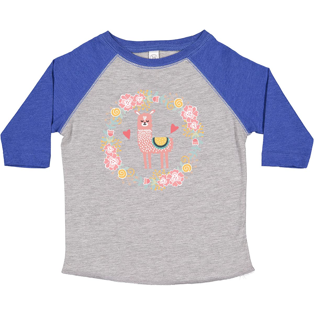 Inktastic Llama Rose Flower Wreath Toddler T-Shirt - Cute Baby Girl Outfit for Playdates, Birthday Parties & Family Photos