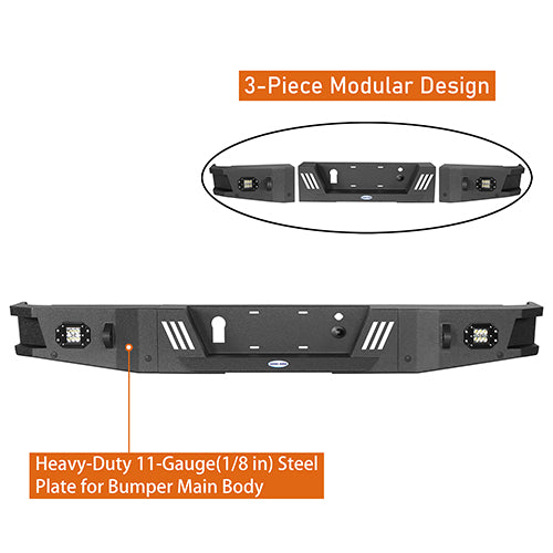 Heavy Duty Full Width Front Bumper with Grill Guard & Rear Bumper for 2009-2014 Ford F-150 (Excluding Raptor) - Off-Road Protection & Truck Accessories for Adventure & Work