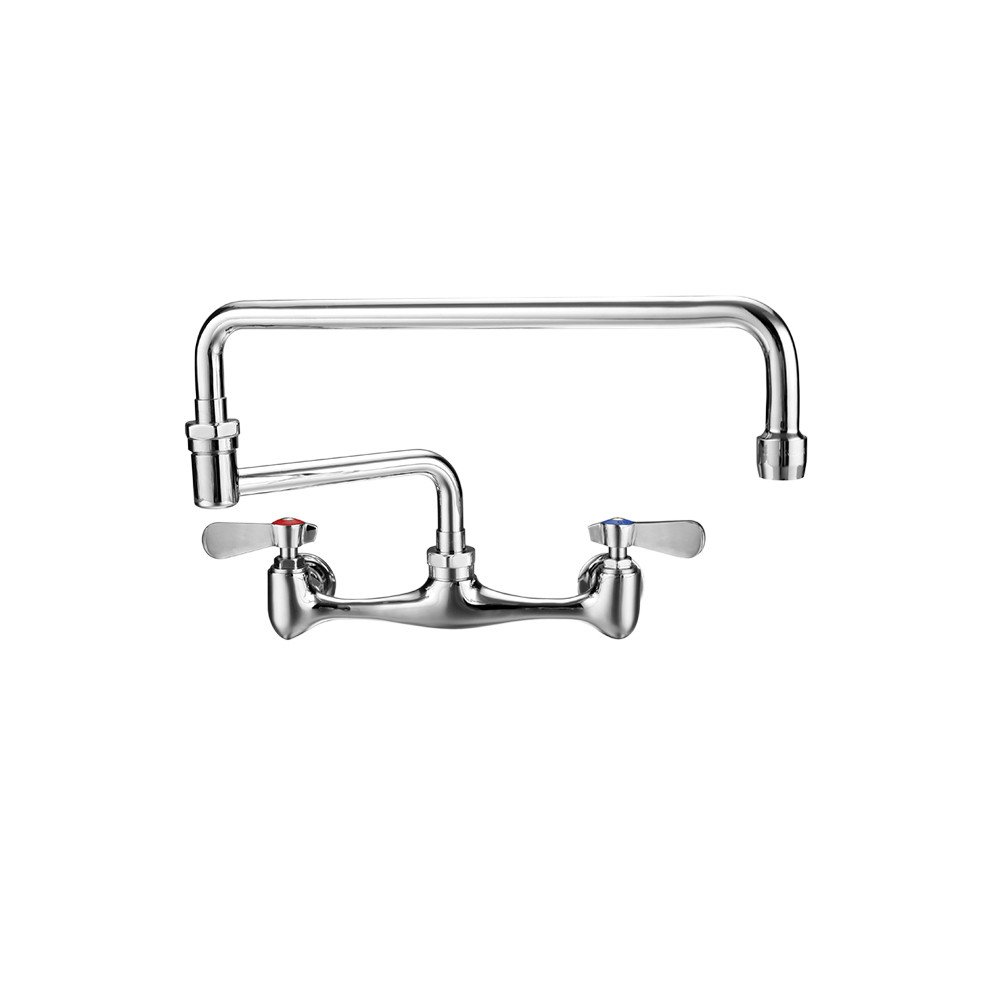 WHFS813C Polished Chrome Wall Mount Laundry Faucet - Heavy Duty Utility Sink Faucet for Basement, Garage & Laundry Room - Cold Water Supply with 3/4