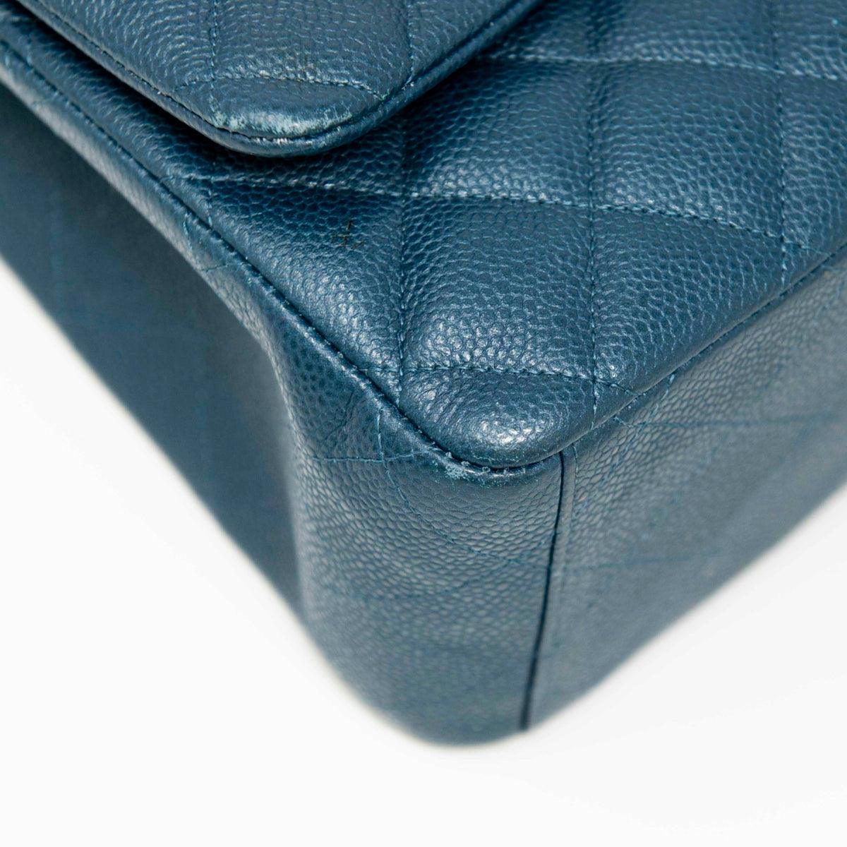 Chanel Blue Maxi Classic Flap Bag - Luxury Quilted Leather Shoulder Bag for Women | Perfect for Evening Parties, Weddings & Special Occasions