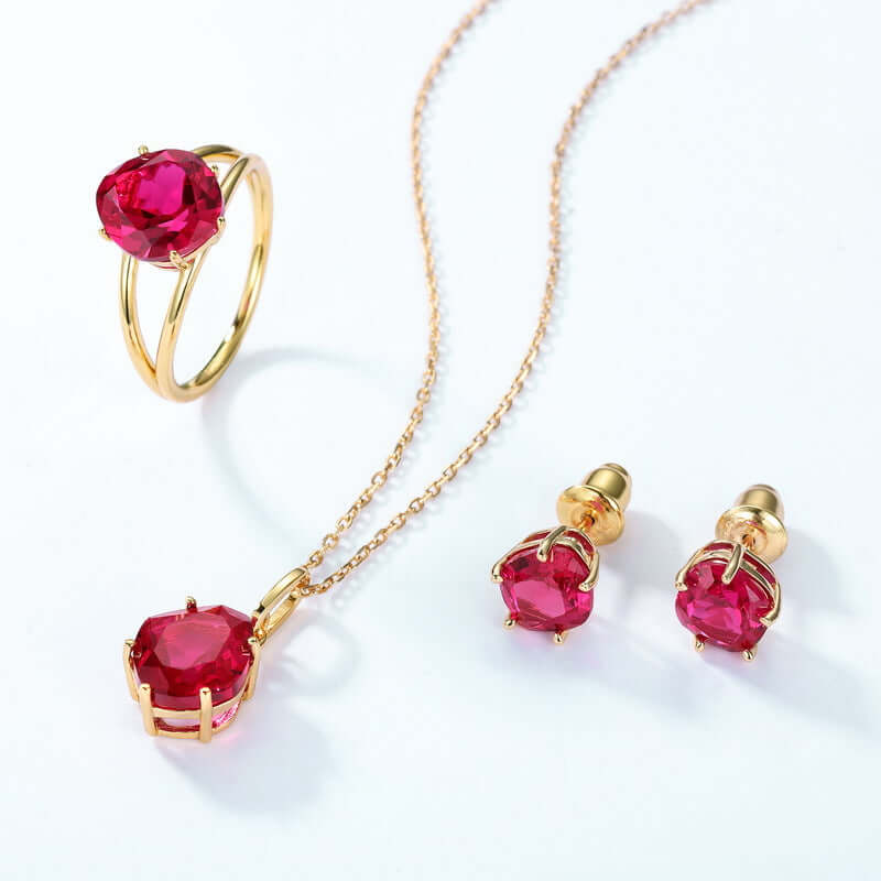 Natural Red Corundum Solitaire Split Ring - Elegant Gemstone Jewelry for Women (R2986) | Perfect for Weddings, Anniversaries & Special Occasions