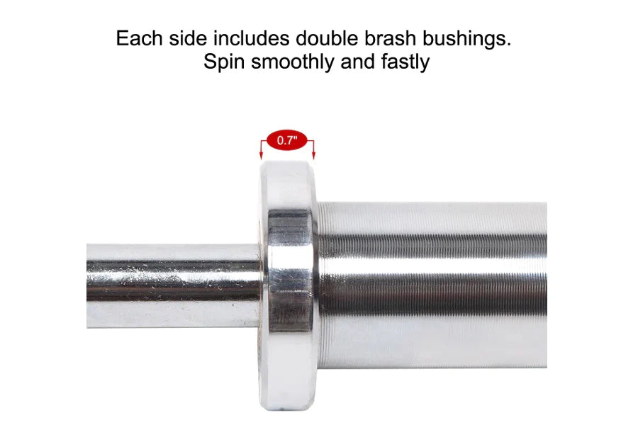 Warrior Chrome Olympic Curl Barbell - 45LB Weightlifting Bar for Strength Training & Home Gym - Perfect for Bicep Curls, Shoulder Press & Full-Body Workouts