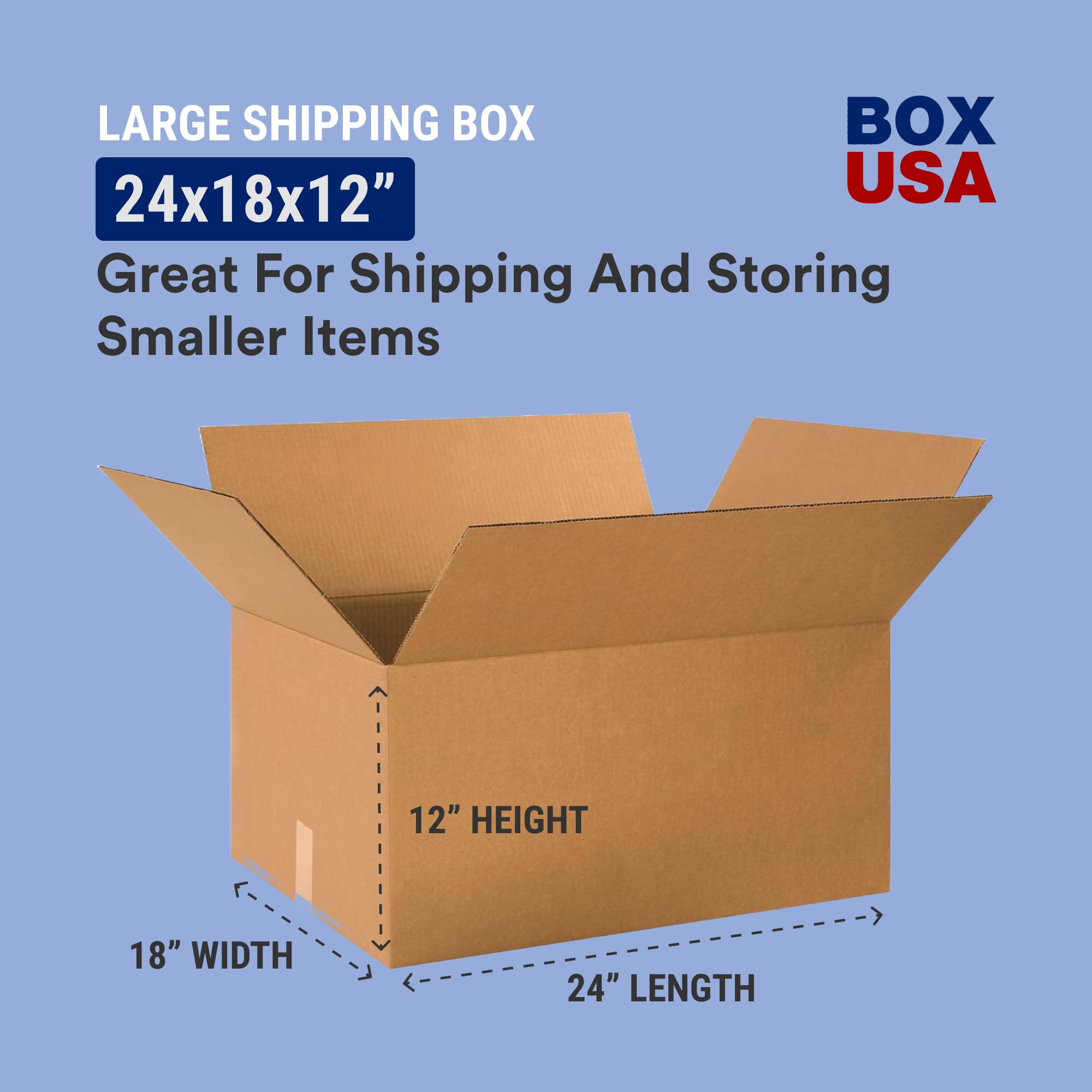 Heavy-Duty 24x18x12 Inch Corrugated Cardboard Boxes (15 Pack) - Strong Single Wall Shipping Boxes for Moving, Storage & Packaging | Wholesale Bulk Boxes for Home, Business & Warehouse Organization | Perfect for Ecommerce, Amazon FBA & UPS Shipments