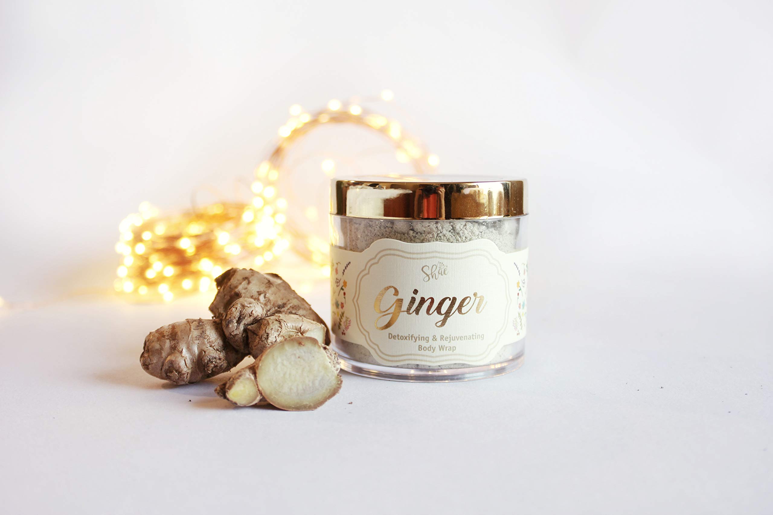 Shae Ginger Body Wrap - Natural Clay Detox Mask for Skin Tightening & Cellulite Reduction (50g) | Spa & Home Self-Care Treatment for Relaxation & Body Contouring