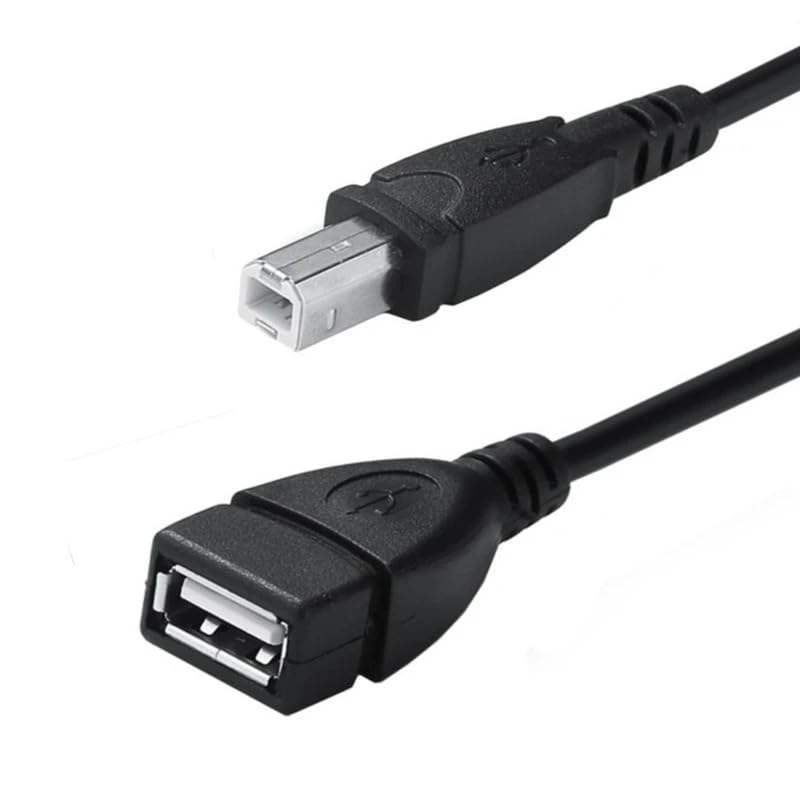 Herfair 1m USB 2.0 Printer Cable - A Male to B Plug High Speed 480Mbps Scanner Adapter Cord for Wireless/Wired Connection - Perfect for Home Office, Printing Documents & Scanning Photos