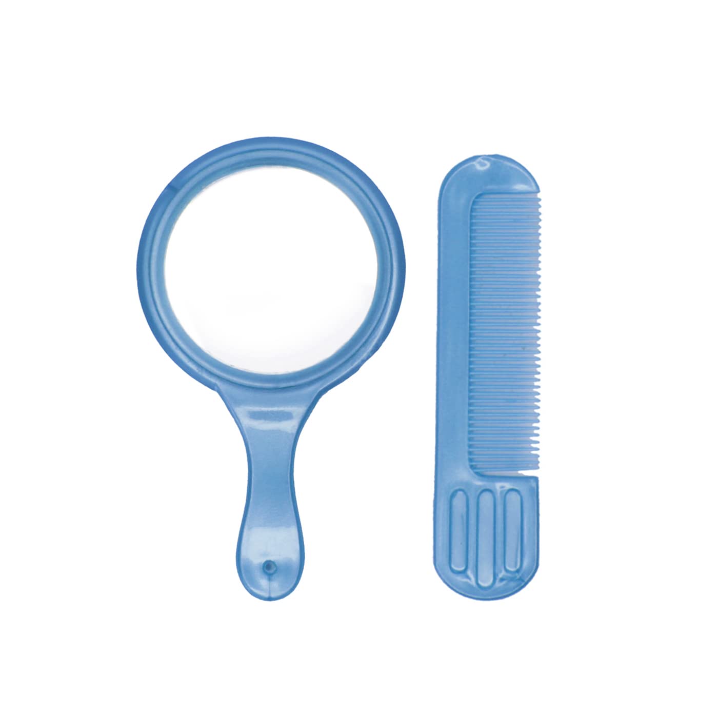 Baal Hair Comb and Hand Mirror Set for Women & Girls - Detangling Styling Comb with Mirror for Daily Hair Care (Blue) - Perfect for Home, Travel, and Salon Use