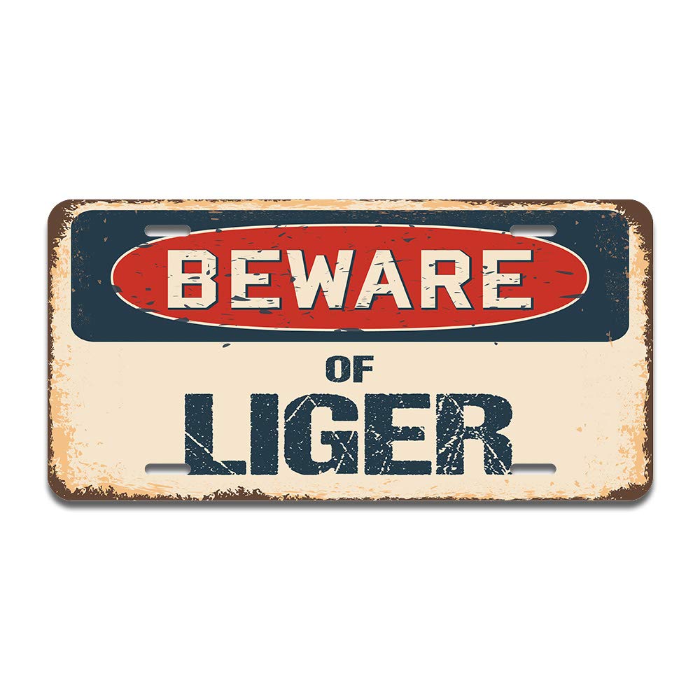 SignMission Beware of Liger Aluminum License Plate 12