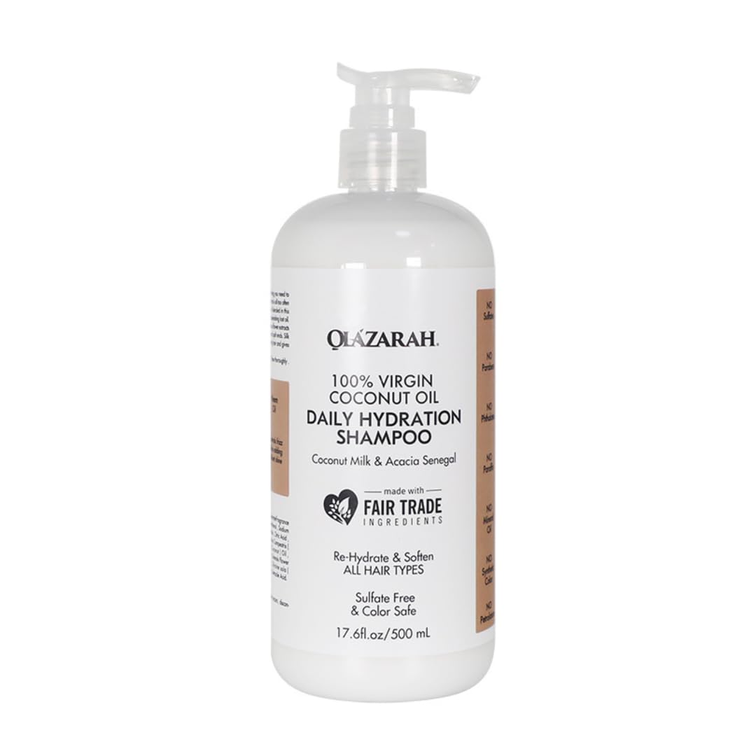 Daily Hydration Shampoo with Coconut Milk & Acacia Senegal - 500ml/17 Fl oz - Moisturizing & Nourishing Hair Care for Dry, Damaged Hair - Perfect for Daily Use at Home or Salon