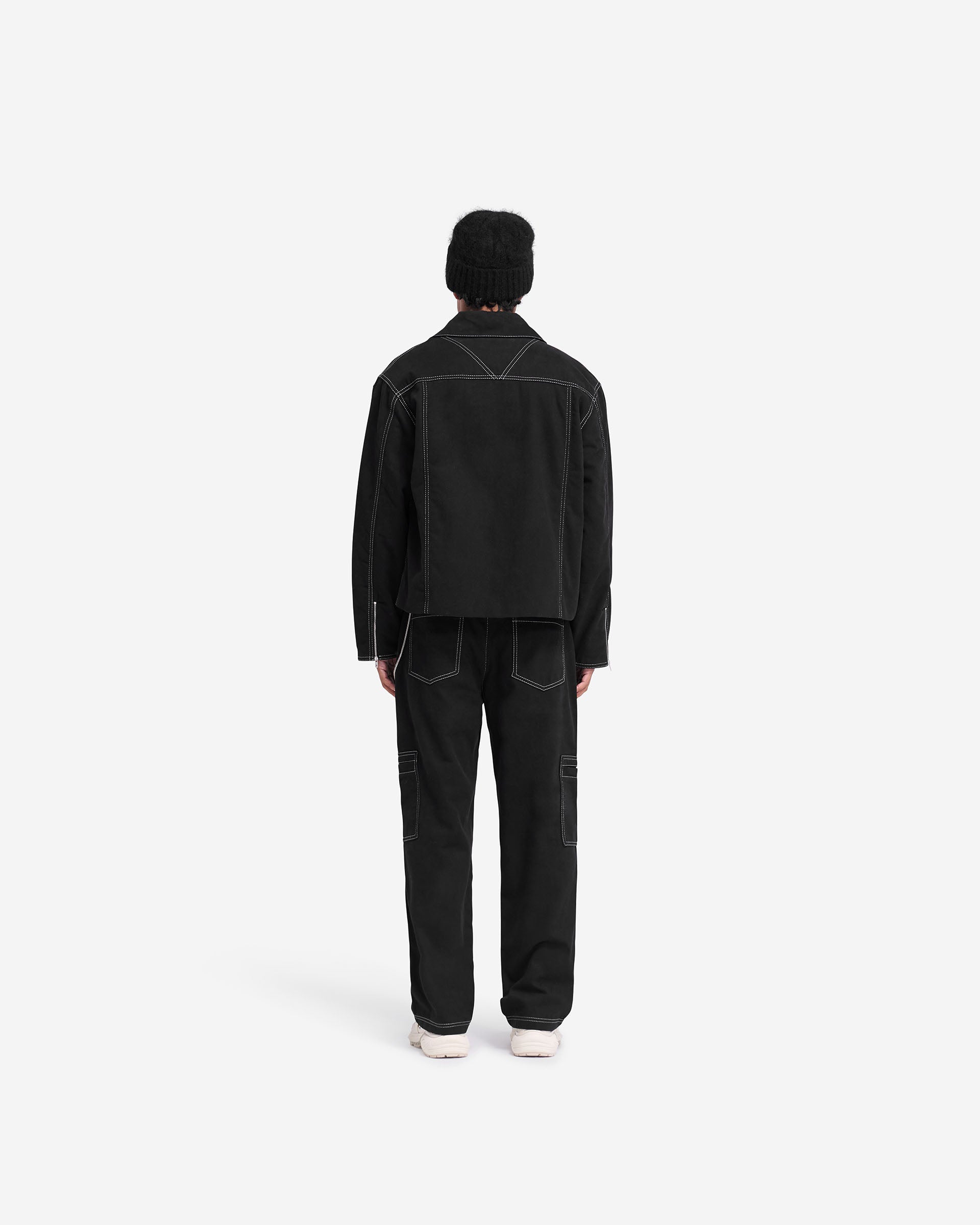 Contrast Stitch Smart Jacket for Men & Women | Slim Fit Lightweight Waterproof Windbreaker | Perfect for Outdoor Activities, Travel & Work Commute | Jet Black