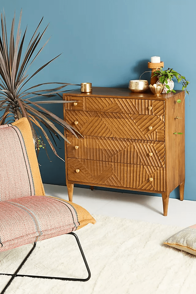 Exquisite Hand Carved Wooden Dresser | Traditional Indian Style Ornamental Chest for Bedroom Storage | Perfect for Home Decor & Master Bedroom Organization