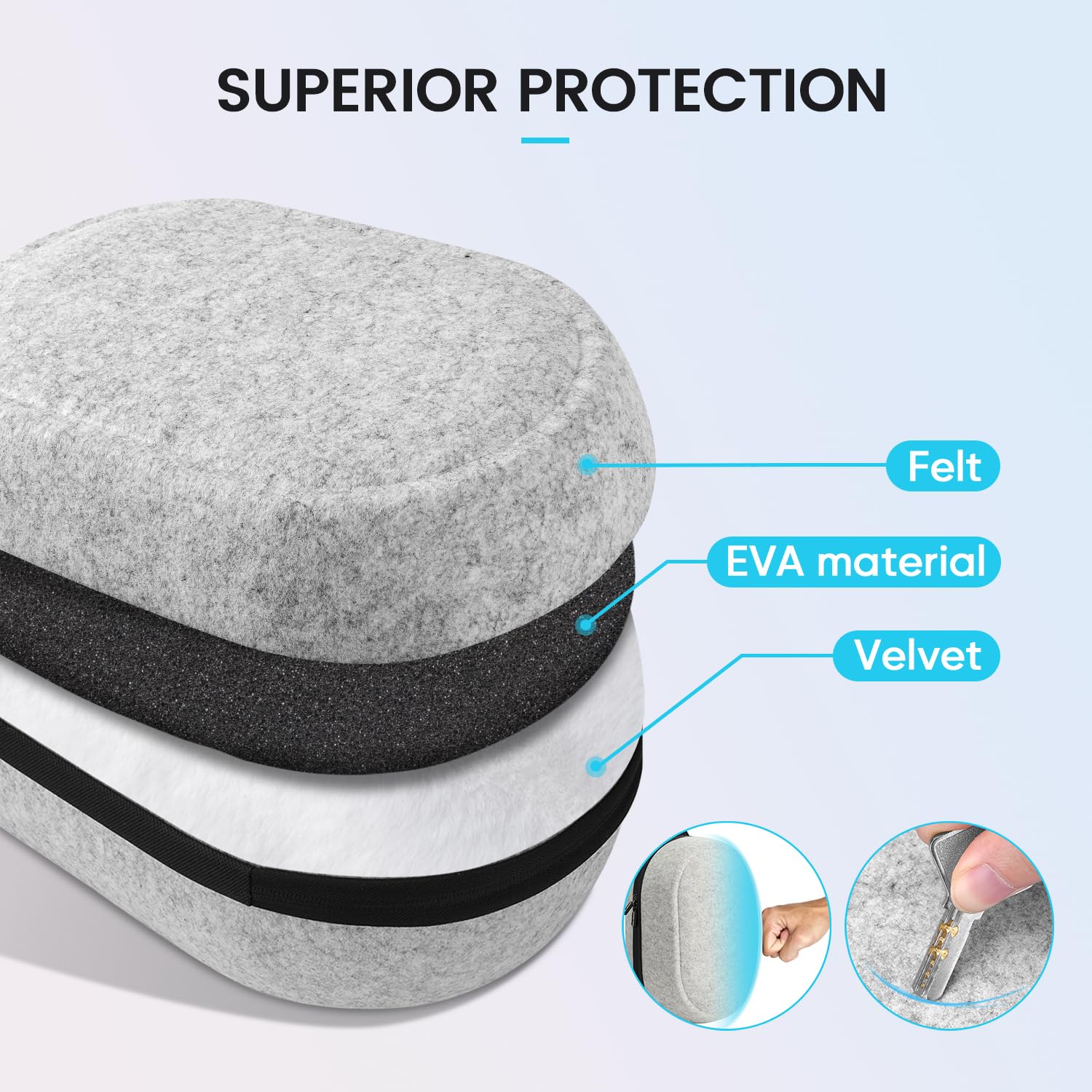 Meta Quest 3S/3/2 & Vision Pro VR Headset Carrying Case - Large Hard Shell Travel Storage Bag for VR Gaming Accessories, Elite Strap & Controllers | Perfect for Home Organization & Airplane Travel