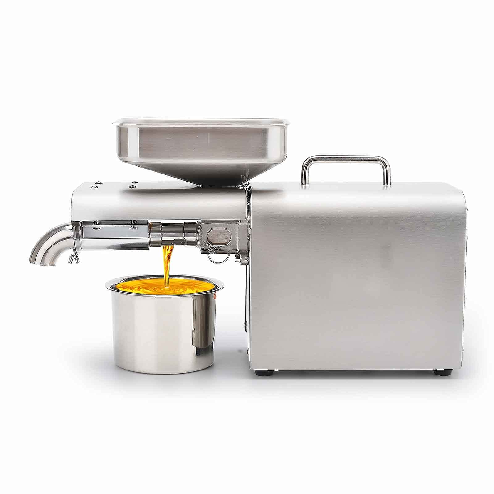 Automatic Oil Press Machine 500W Stainless Steel Oil Extractor for Home Use - High Yield >85%, No Baking Oil, Easy to Clean (110V/220V, 46x16x28cm) - Perfect for Making Peanut, Sesame, Almond & Coconut Oil in Your Kitchen