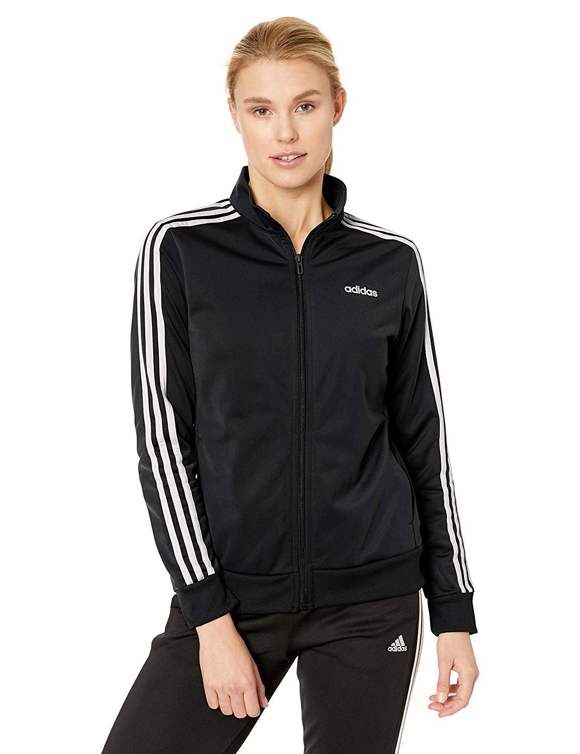 adidas Women's Essentials 3-Stripe Track Jacket - Lightweight Running Jacket for Women, Breathable Workout Top with Zipper - Perfect for Gym, Jogging & Outdoor Sports