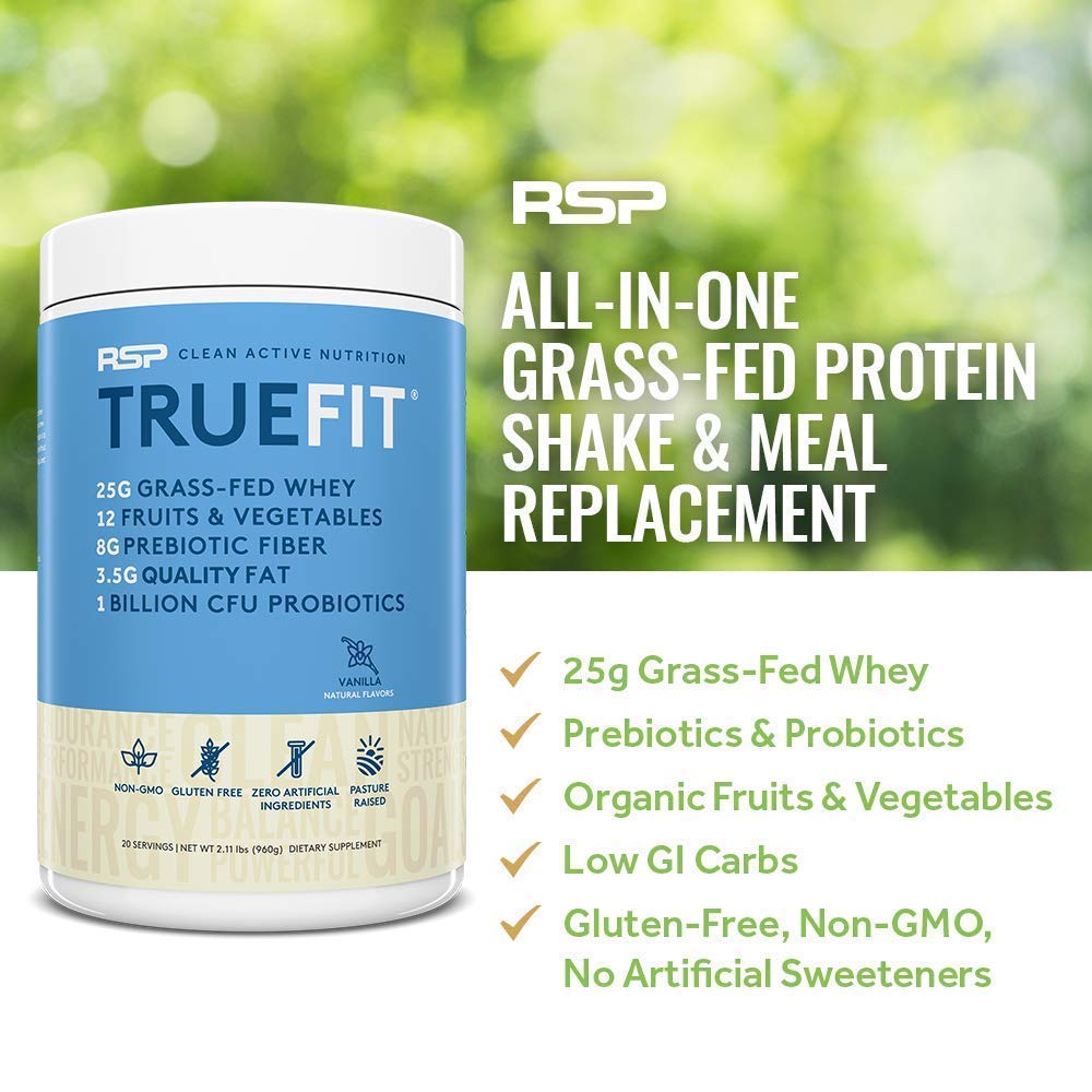 RSP NUTRITION Vegan AminoLean Pre Workout Energy Supplement - Pineapple Coconut Flavor (25 Servings) & TrueFit Plant-Based Protein Powder - Vanilla (2 LB) | Boost Performance & Muscle Recovery for Gym, Fitness & Active Lifestyle