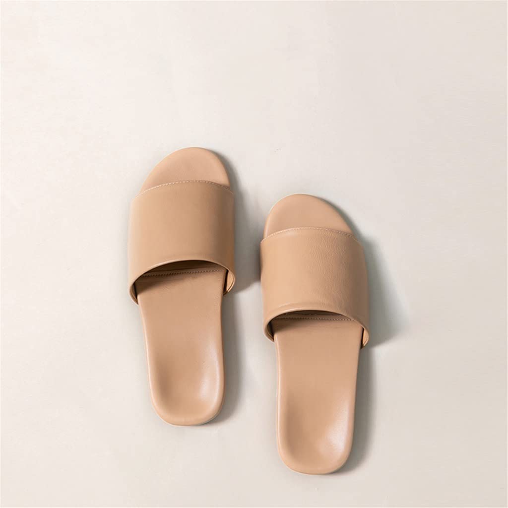 Four Seasons Women's Genuine Leather Indoor Slippers - Soft Mute House Sandals for Comfortable Home Wear (Color: A, Size 35/36) | Perfect for Relaxing at Home, Spa Days & Cozy Lounging