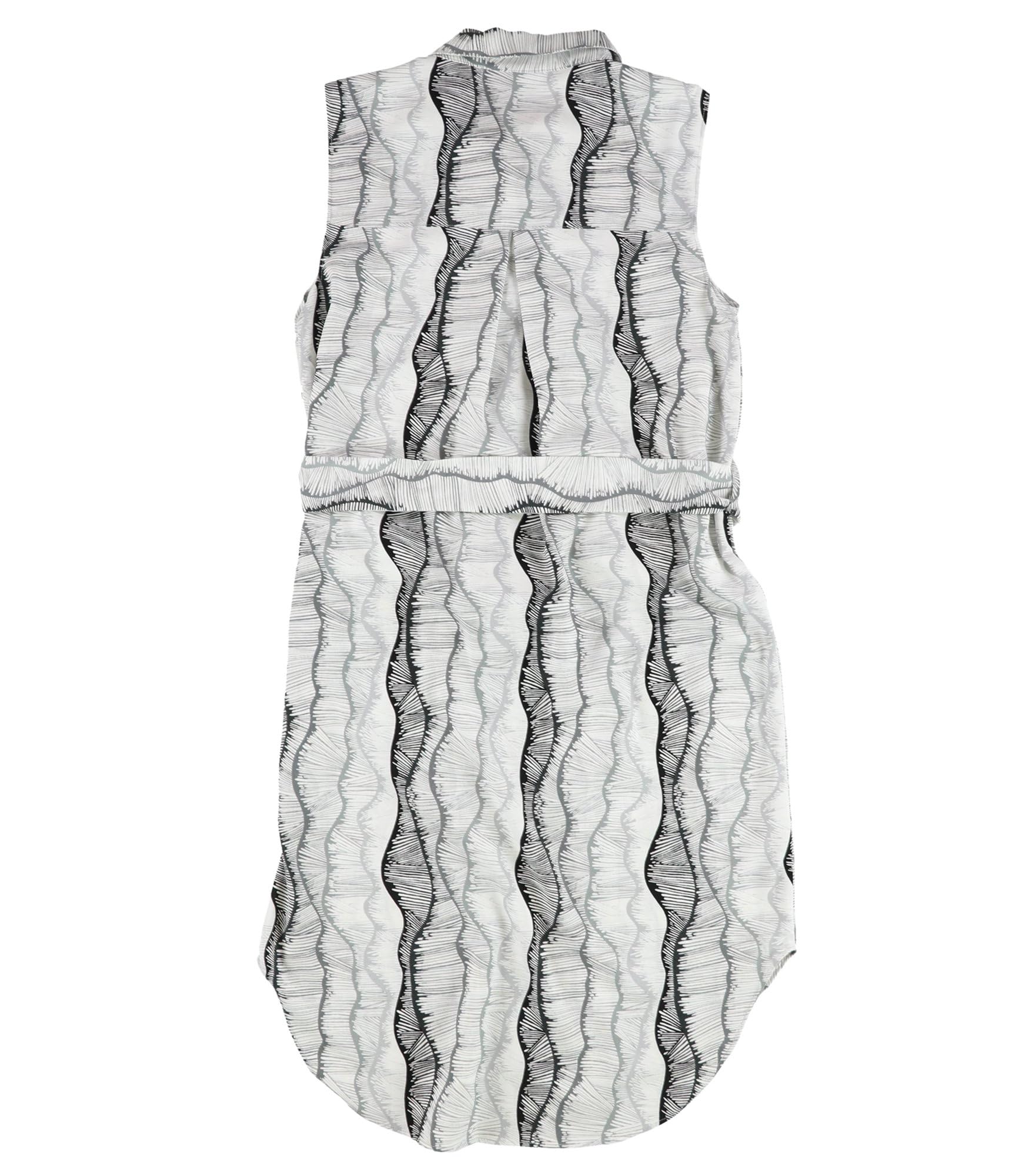 Bar III Women's Printed Sash Shirt Dress - Grey, Medium | Casual Office Wear & Spring Summer Fashion