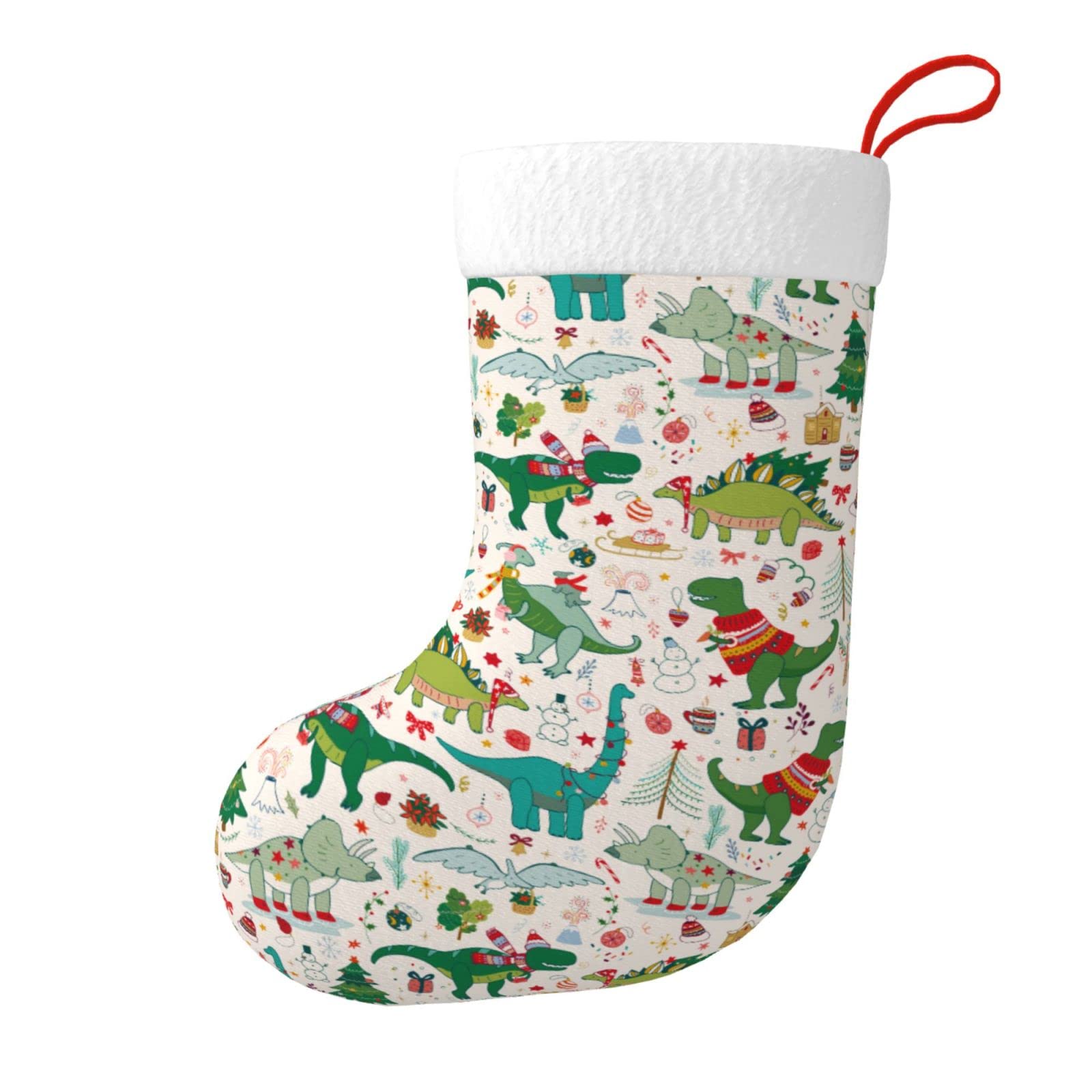 Festive Dinosaur Christmas Stockings - Cute Fireplace Hanging Socks for Holiday Decorations | Perfect for Xmas Tree, Family Gatherings & Gift Giving | Holiday Party Decor & Home Festive Atmosphere
