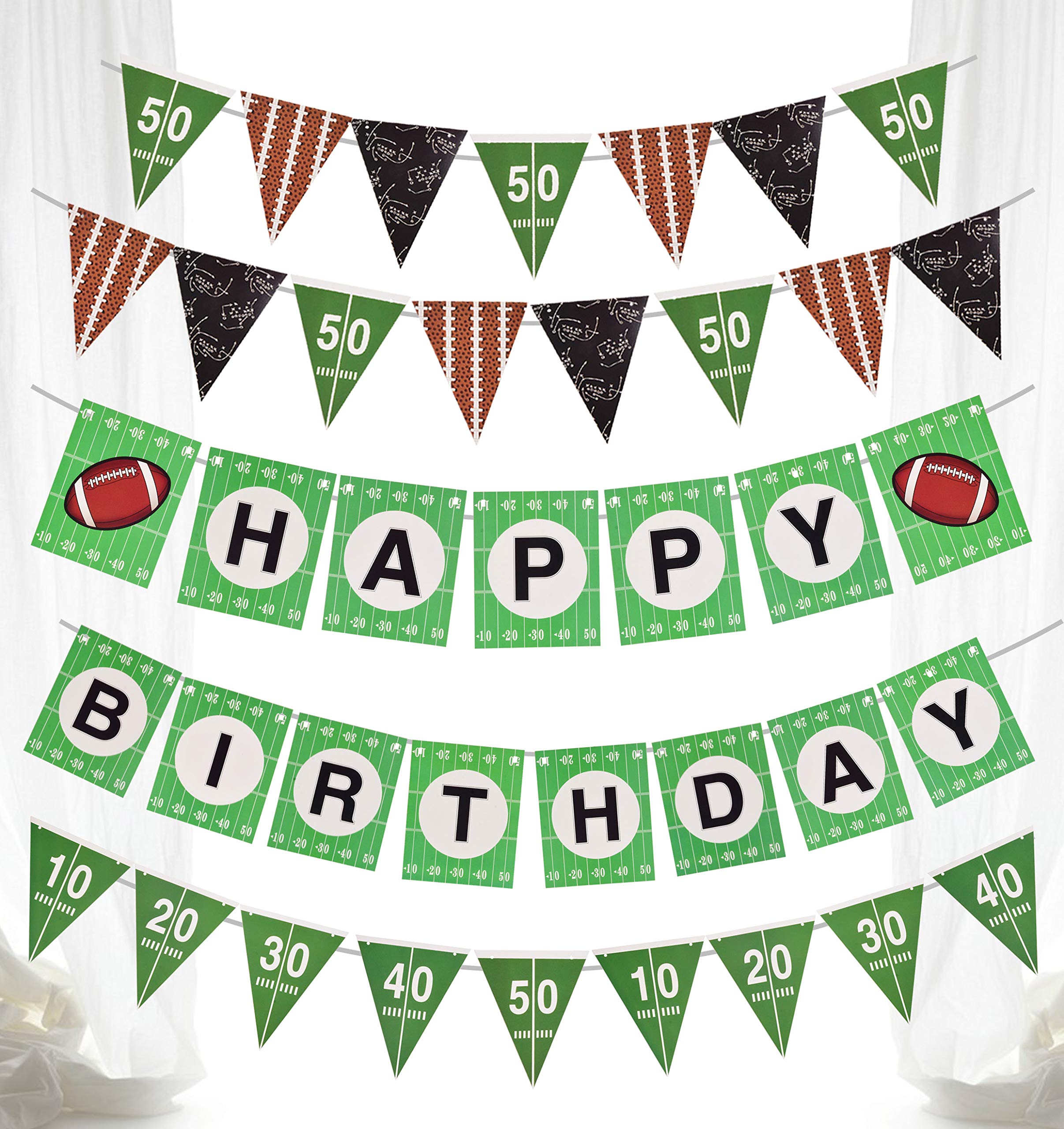 American Football Birthday Banner - Football Themed Party Supplies for Kids & Boys | Football Birthday Party Decorations, Sports Banner for Birthday Celebrations & Game Day Parties