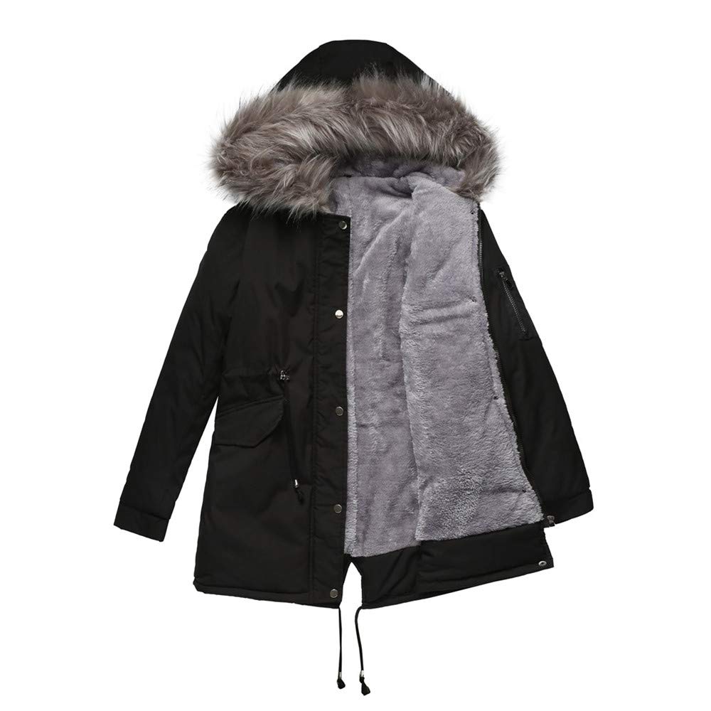 YGJKLIS Women's Winter Jacket - Waterproof Snow Coat with Faux Fur Hood & Detachable Fur Collar, Plus Size Mid-Length Outdoor Parka for Skiing, Snowboarding & Cold Weather Activities