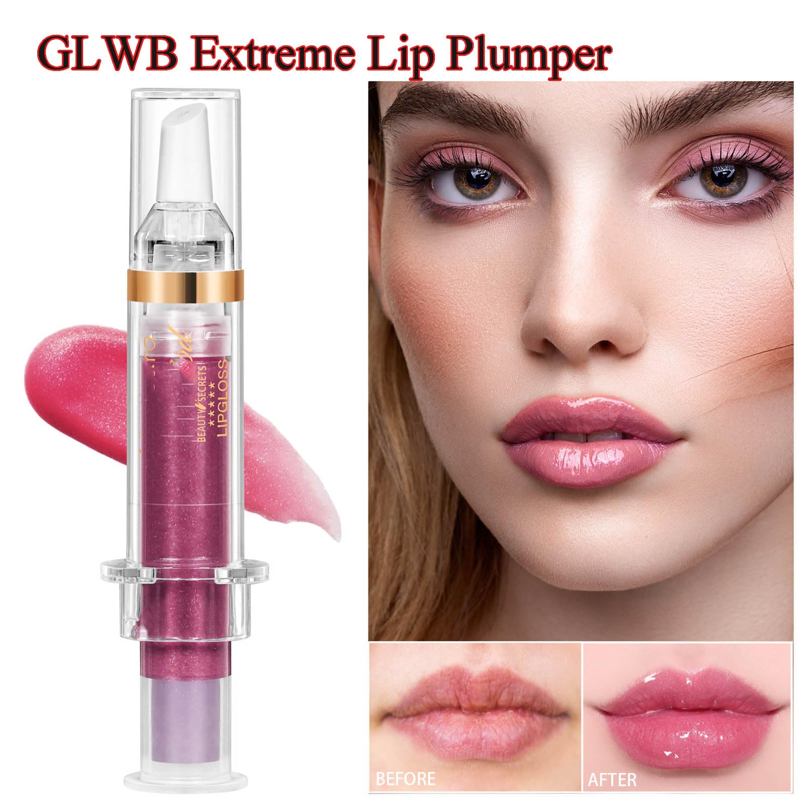 GLWB Extreme Lip Plumper Gloss - 6PCS Natural Spicy Lip Plumping Booster for Women & Girls (2024 New) | Perfect for Date Night, Parties & Everyday Glam