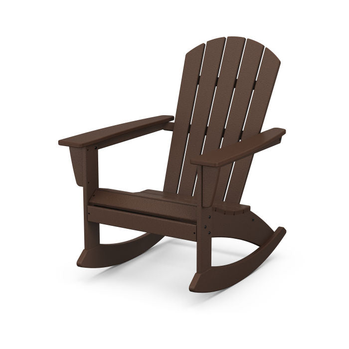 POLYWOOD Nautical Adirondack Rocking Chair - All-Weather Outdoor Rocking Chair for Patio, Deck, Garden & Beach - Durable & Comfortable Furniture
