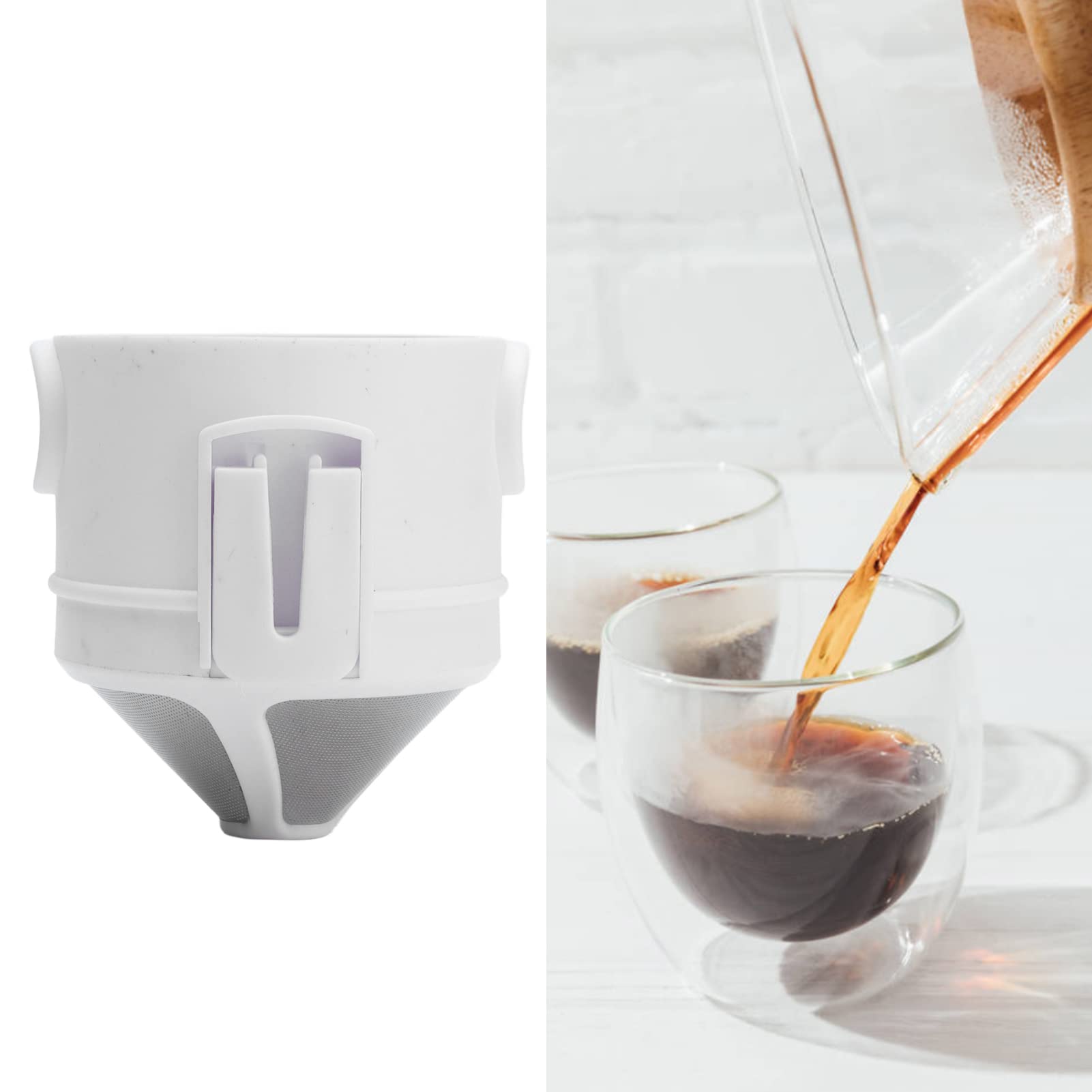 Premium Stainless Steel Pour Over Coffee Drip Filter - Reusable Mesh Holder for Ground Coffee - Perfect for Home, Office & Camping Brewing