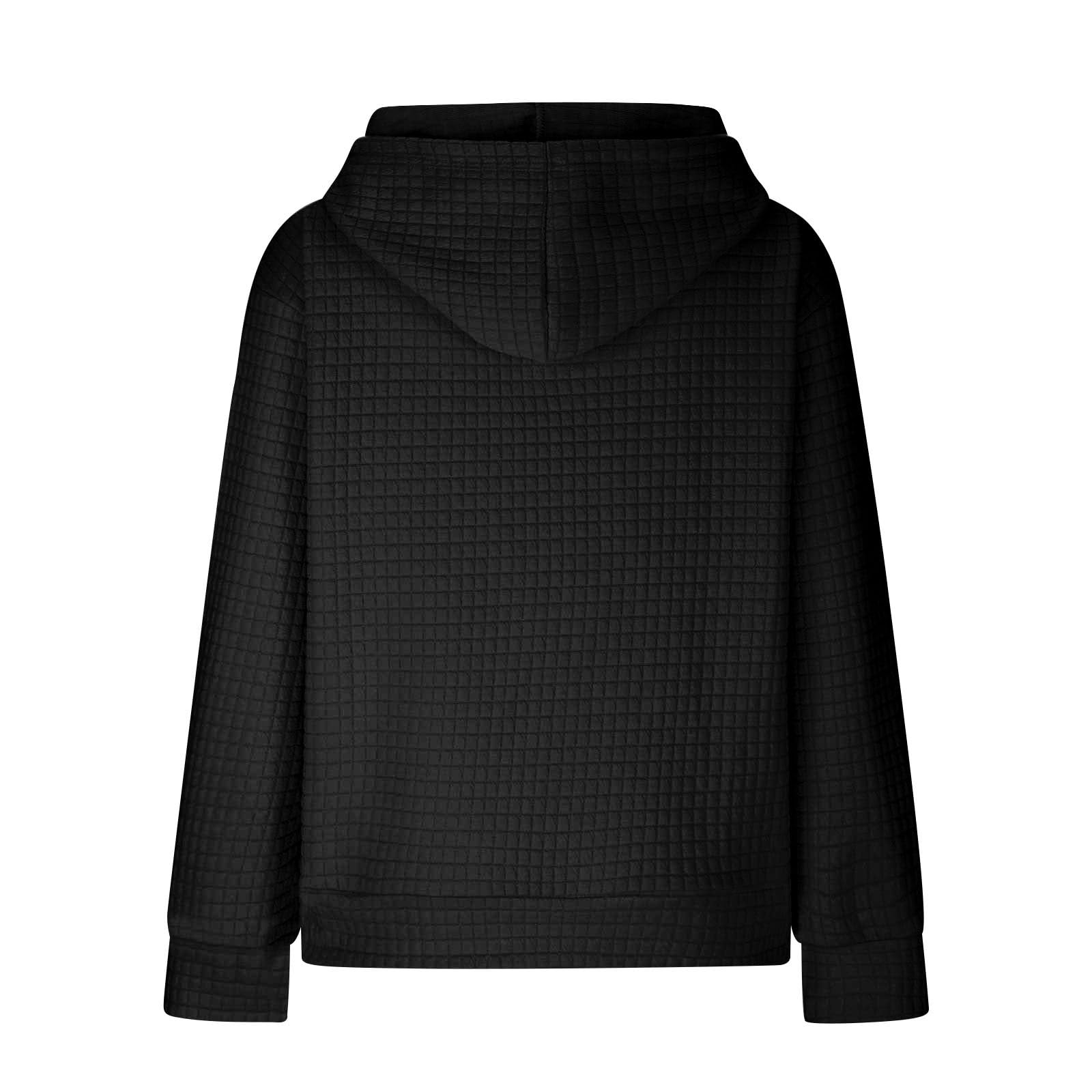 Oelaio Women's Casual Sweatshirt - Waffle Knit Hoodie with Drawstring & Heart Print, Long Sleeve Oversized Pullover for Women | Perfect for Fall Outfits, Lounge Wear and Date Nights