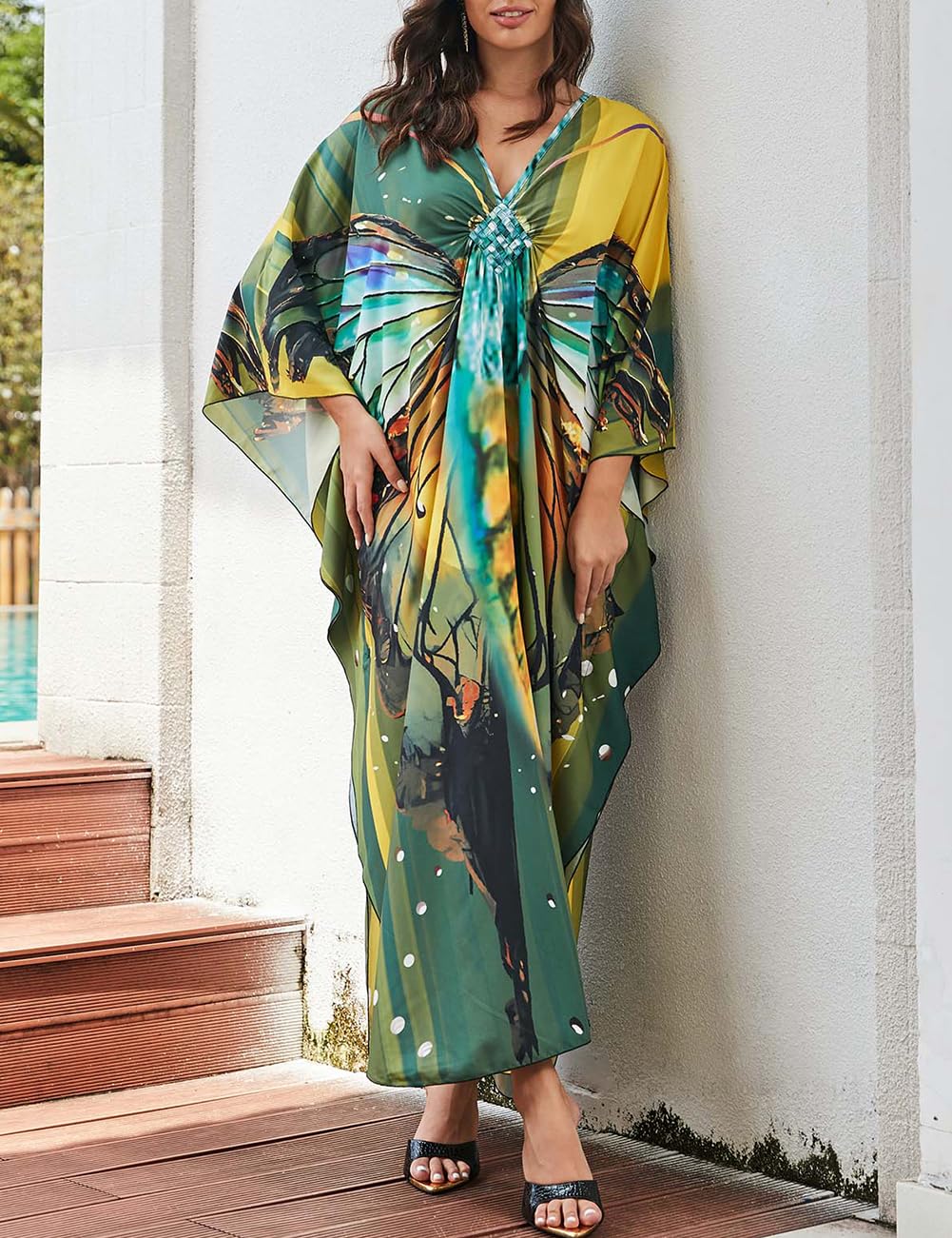 **Bsubseach Women's Plus Size Animal Print Kaftan Dress - Beach Cover Up for Swimwear, Resort Wear, Poolside Lounging & Summer Vacation Outfits**