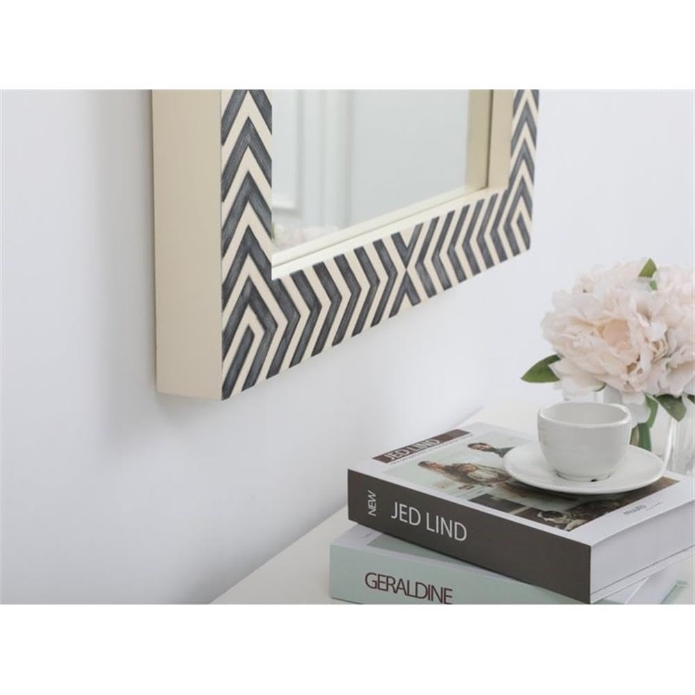 Elegant Chevron MDF Glass Mirror 36x27 - Modern Home Decor