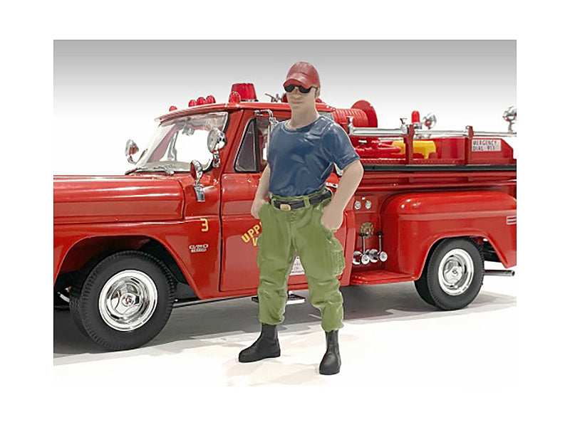 1/24 Scale Firefighters Off Duty Action Figure - Realistic Collectible Model for Diorama & Display by American Diorama - Perfect for Model Train Scenes, Toy Car Displays & Miniature Collections