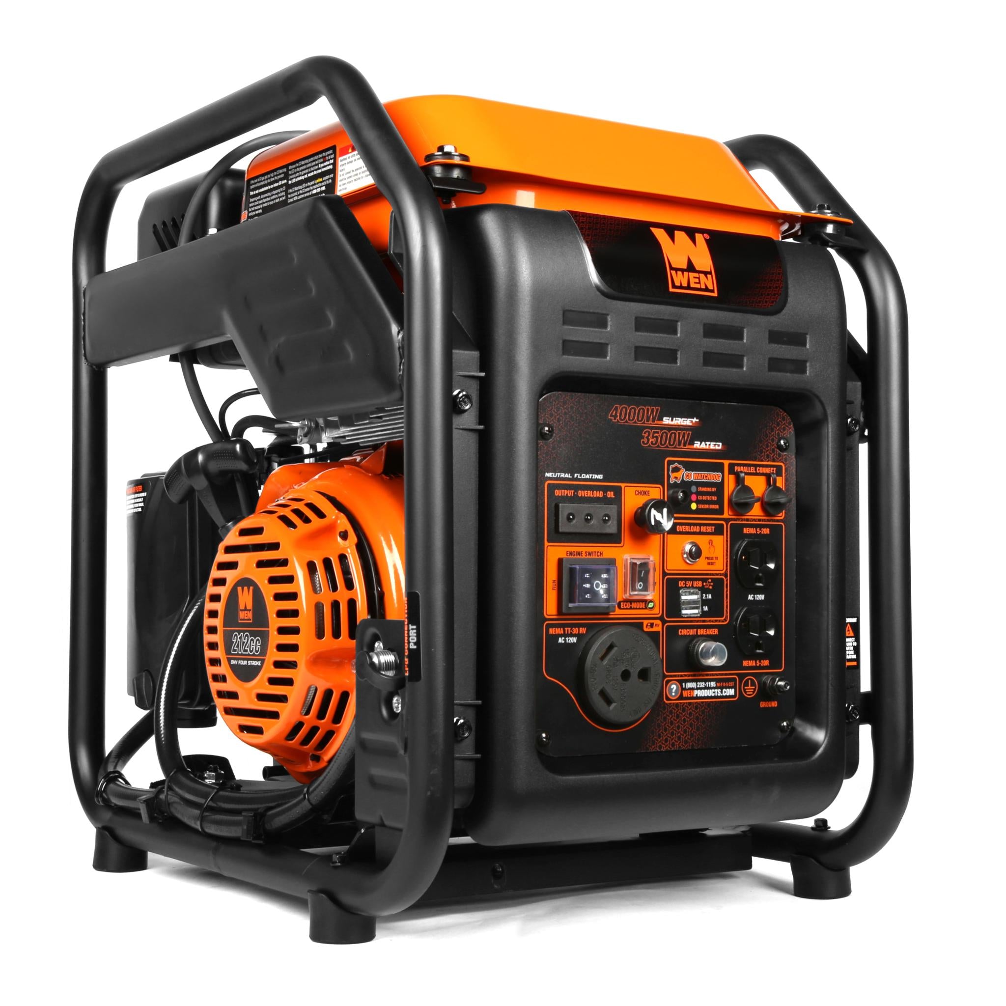 WEN DF402iX 4000W Dual Fuel Inverter Generator with CO Shutdown - RV Ready Portable Power for Camping, Emergencies & Outdoor Activities