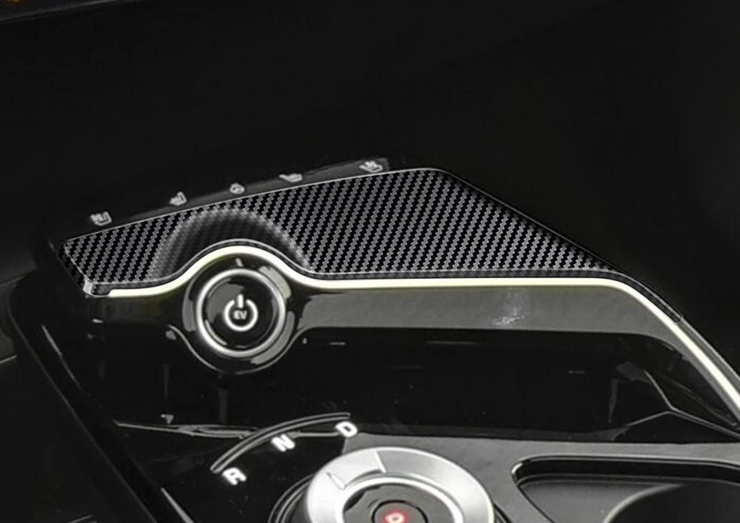HIGH FLYING ABS Carbon Style Gear Panel Side Strip Cover for Kia EV6 2022-2024 - Interior Accessories & Trim Decoration (LHD Only) - Perfect for Car Customization & Protection